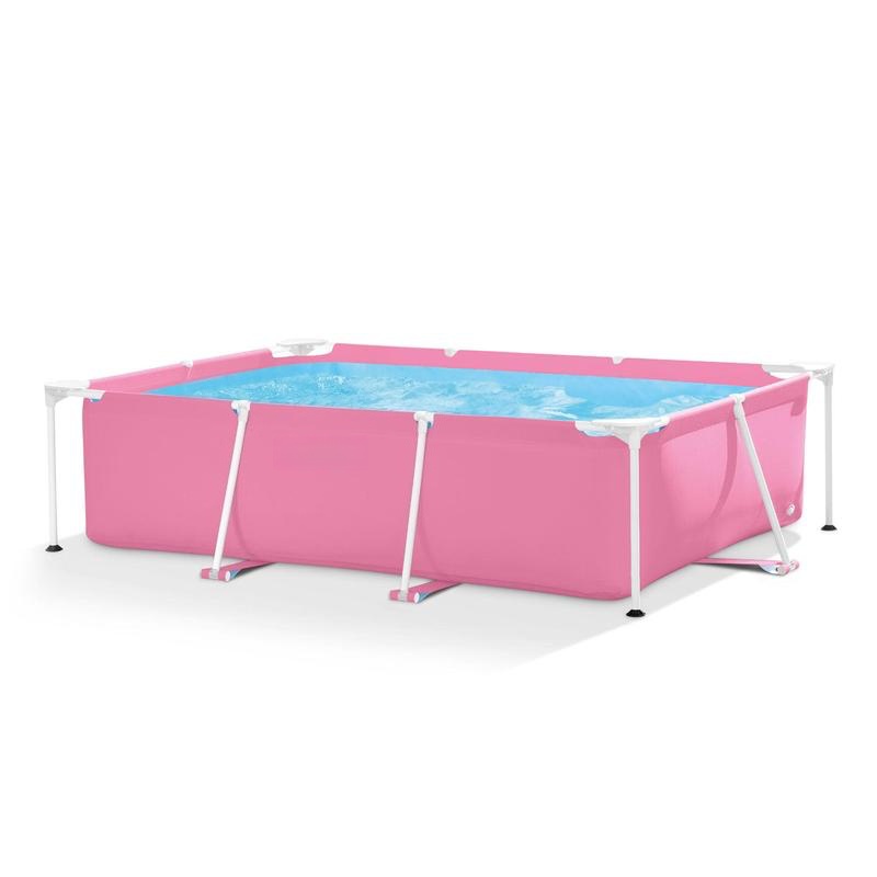 Outdoor Rectangular-Round Frame Above Ground Swimming Pool pump not included